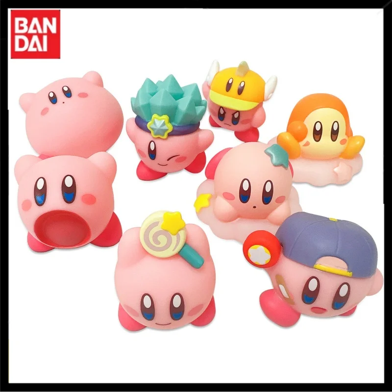 8pcs 4-8cm Bandai Cartoon Pink Kirby Action Figures Toys Model Pvc Kawaii Desktop Cake Decorations Children'S Christmas Toys