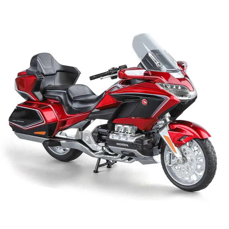 1:11 honda gold wing gl800 2021 modelo de motocicleta brinquedo diecast carros em miniatura roda dianteira veículos direção ornamento presente do menino