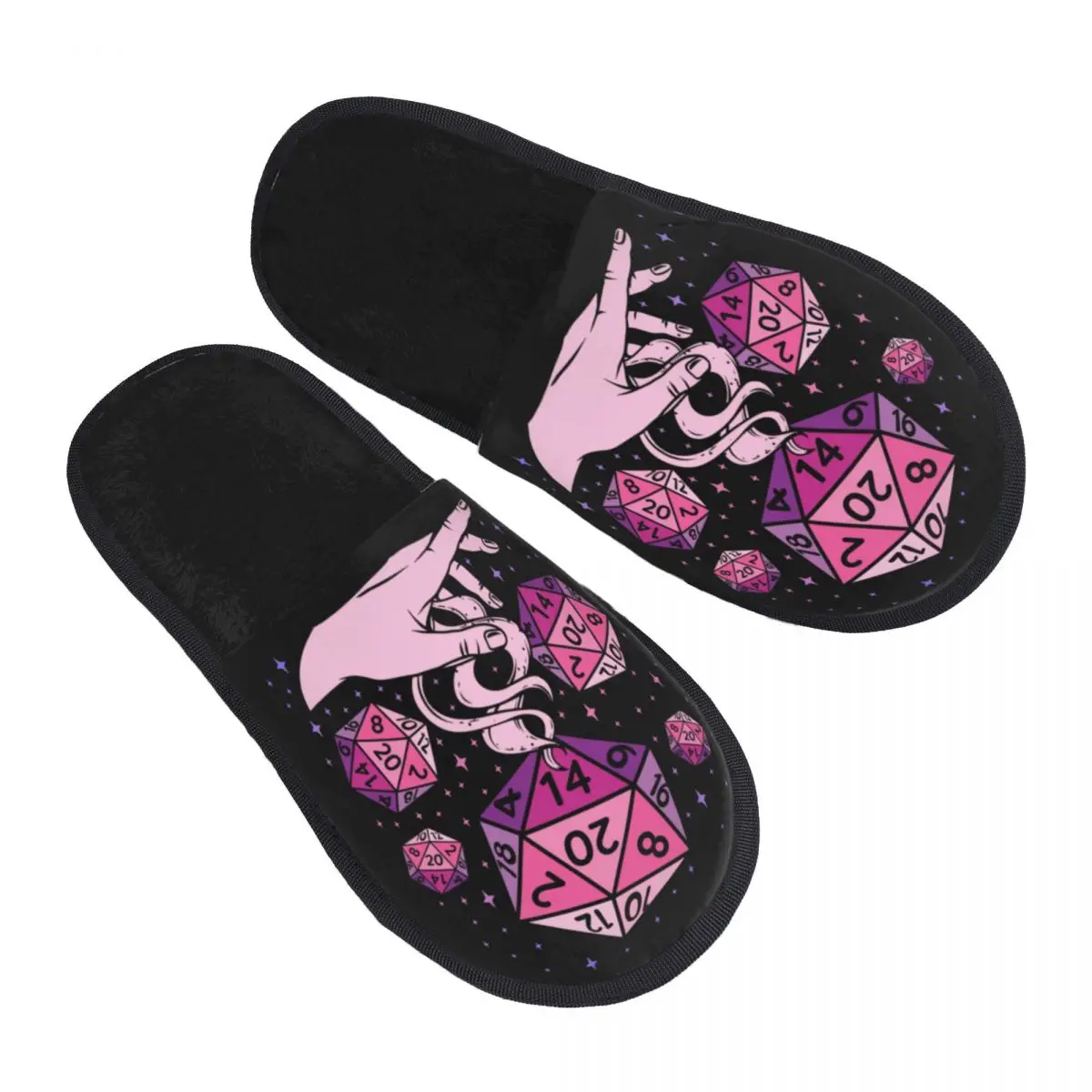 Fantasy Dice Dragons DnD Game House Slippers Women Comfy Memory Foam Slip On Hotel Slipper Shoes