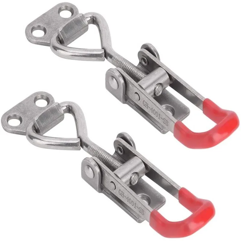 2pcs for toggle Clamp Clip for Quick for toggle Clamp, 150kg Clamping Force 304 Stainless Steel GH-4001-SS Small Adjustable
