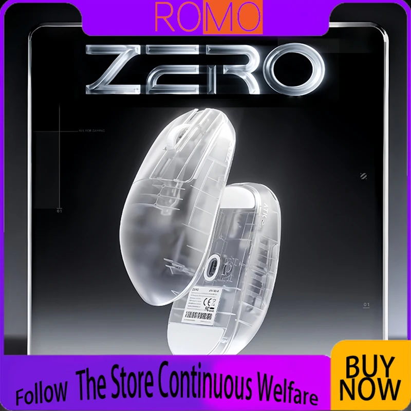 

Беспроводная игровая мышь ATK ZERO, легкая (39 г), эргономичная, с сенсором PAW3950Ultra, Nordic54H20 8K, для ПК, киберспорта, Valorant, подарки