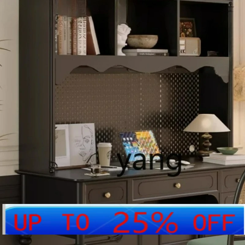 

LH Solid Wood Desk Household Student Adult Bookshelf Integrated with Hole Board Table Chair Computer Desk