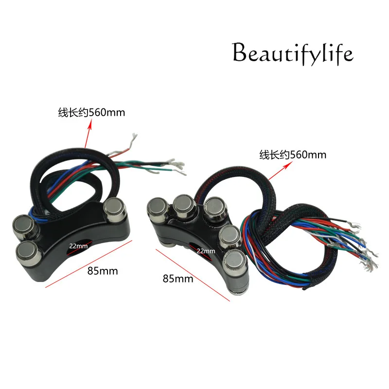 YJ Motorcycle Scooter CNC Bean LED Light Handlebar Combination Switch For Racing Modified Replacement Part