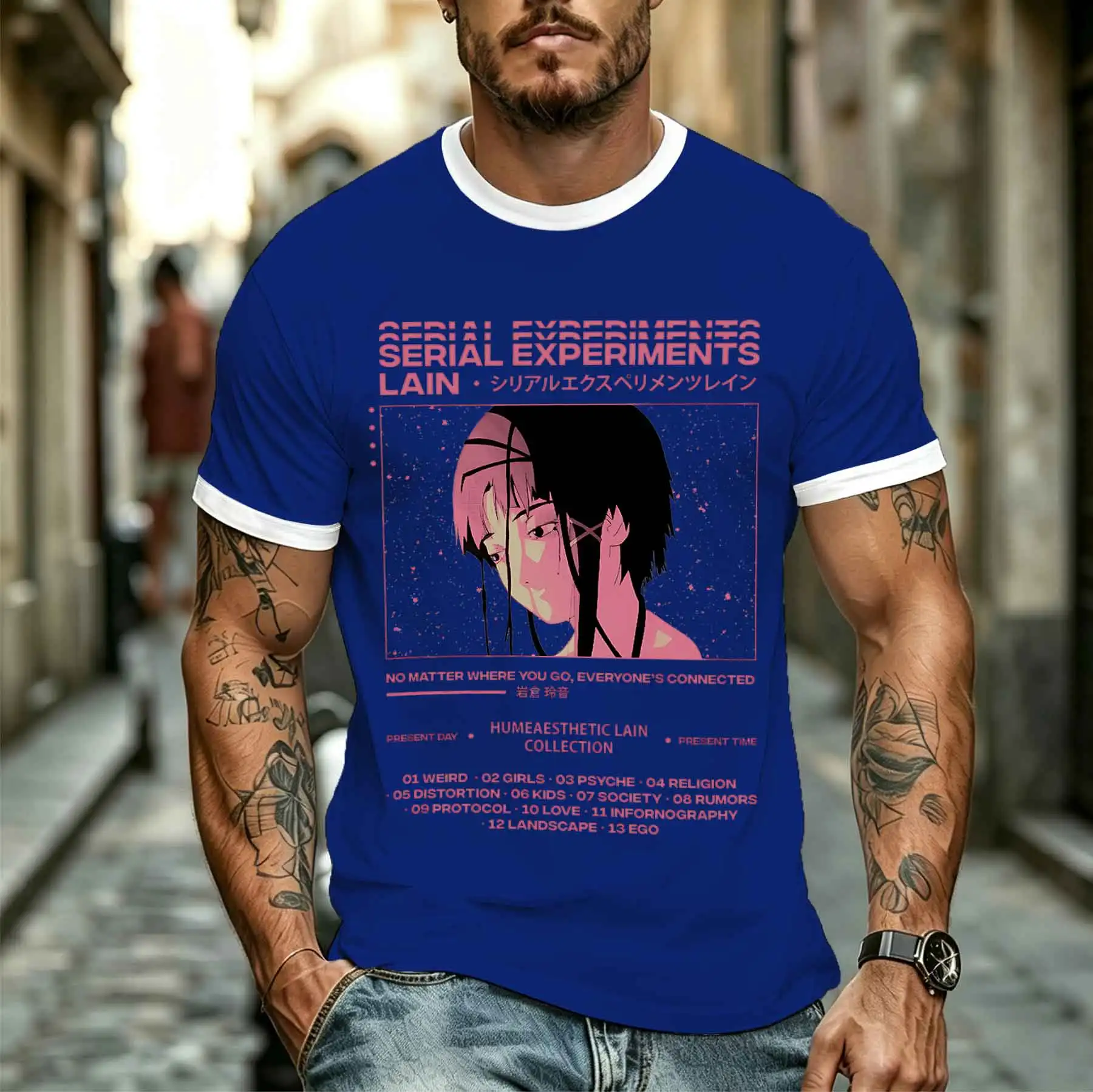 2026 new model Tee Stylish Comfortable Men's Serial Experiments Lain T-Shirt Iwakura LainPrint Casual Top Tee for Daily Wear Out