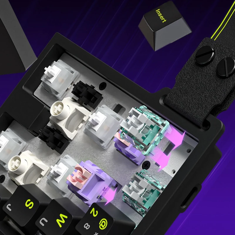 Furycube m30he teclado mecânico de uma mão teclado de eixo magnético 0.1ms baixa latência 0.01rt rgb acessório de jogo valorant