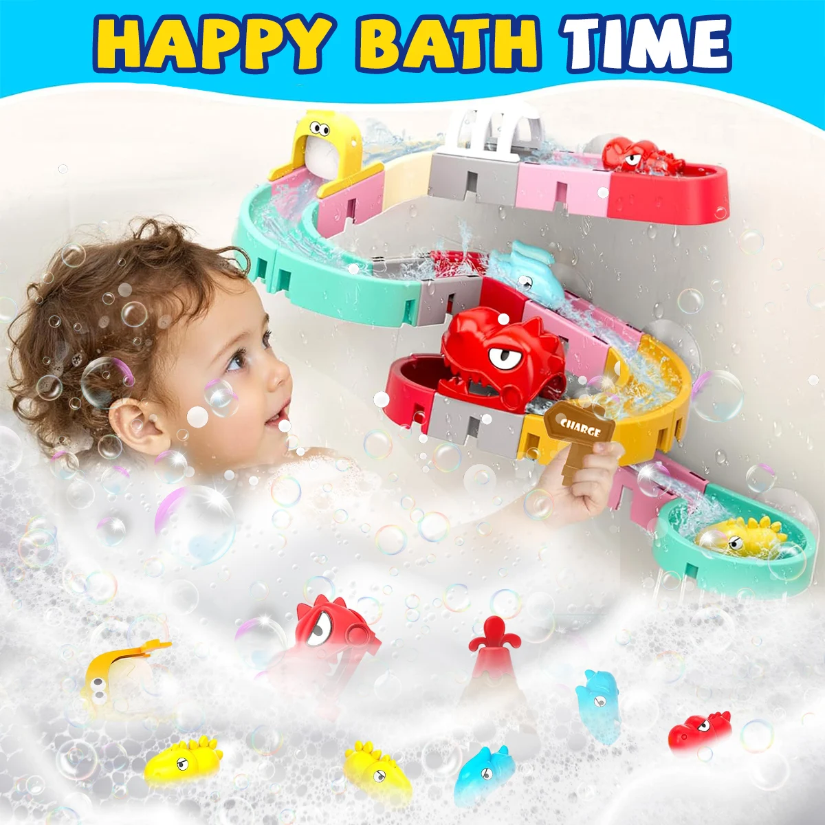 

Игрушки для ванной, сделай сам, здание, водные горки, тросы, динозавр, ванна, настенные игрушки для детей, забавная детская ванна, ванна, душ