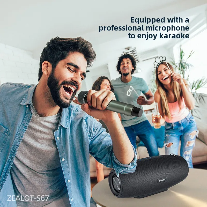 High-Power S67 for  Speaker 60W Portable Subwoofer with RGB for Outdoor Karaoke Square Dance & Audio-for Enthusiasts