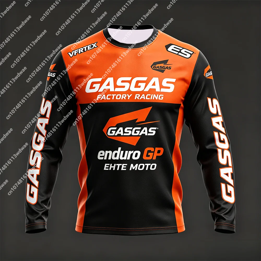 2026 GASGAS Motorrad-Renn-T-Shirt Schnelltrocknende Jogging-Sportbekleidung Herren Langarm-Oberteil Motorrad-Fahranzug