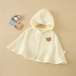 Baby Cloak Summer Sunscreen Outgoing Hooded Cloak Pure Cotton Gauze Breathable and Cute Baby Sunscreen Clothing New Summer 2024