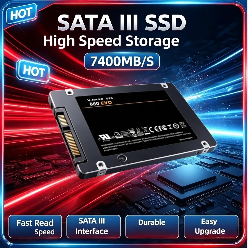 Original SATA III 2.5 Inch Internal SSD 500GB 1TB 2TB 880-EVO Solid State Hard Drive High Speed SSD Disk For Laptop Desktop