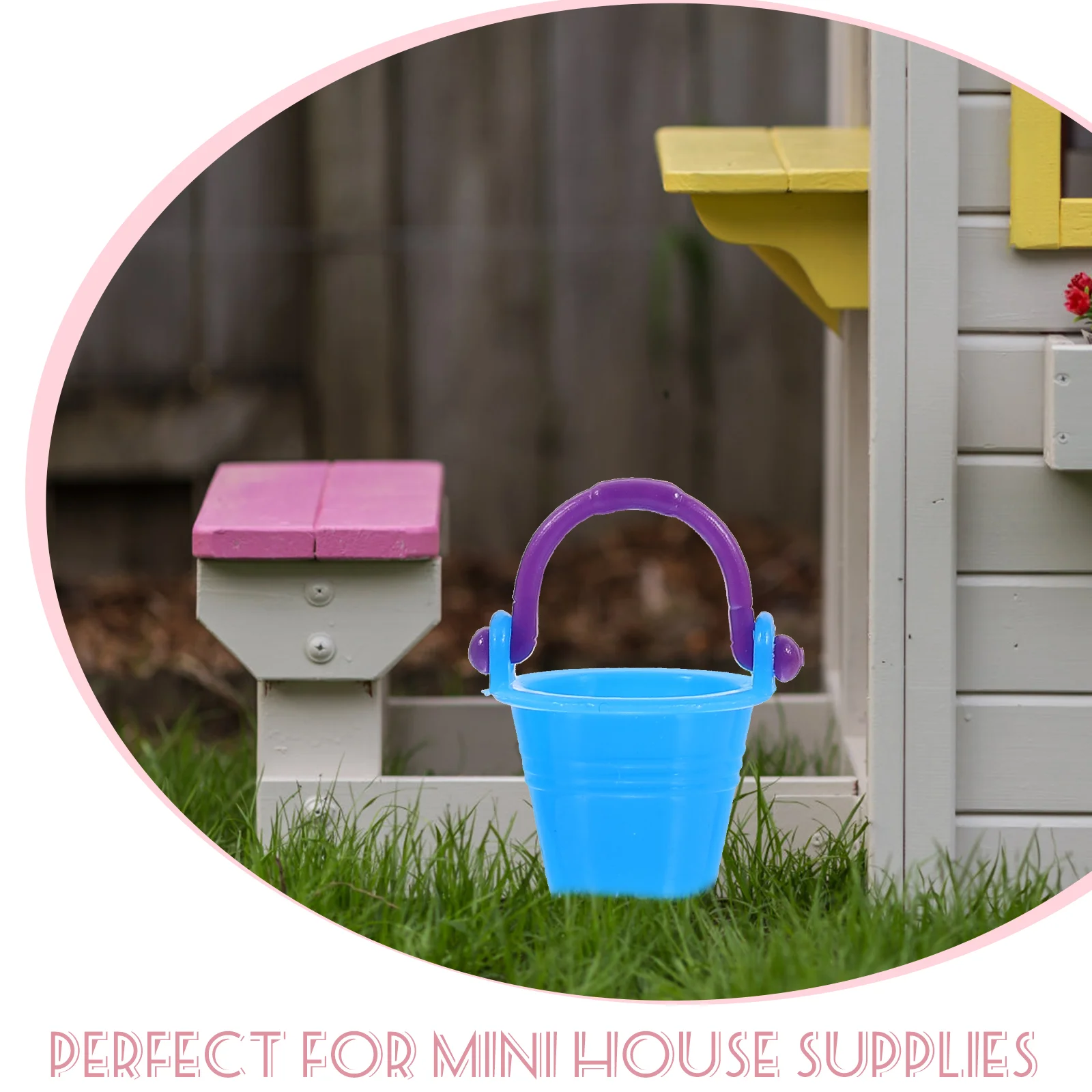 10 Pcs House Bucket Mini Background Plate Decor Miniature Buckets Model Small Accessory Adornment Plastic Kids Toy