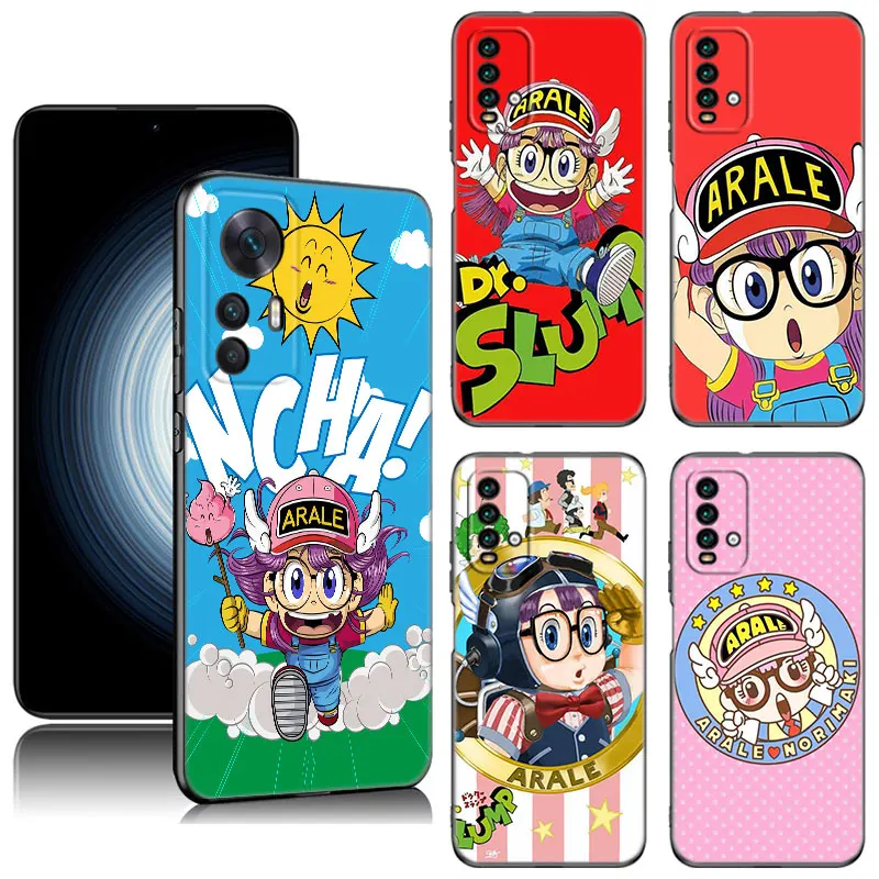 Dr Slump Arale Anime Black Phone Case For Xiaomi Redmi 7A 8A 9A 10A 11A 9C 10C 12C 13C 11 Prime A1 A2 Plus 12 4G Note 9T 12R