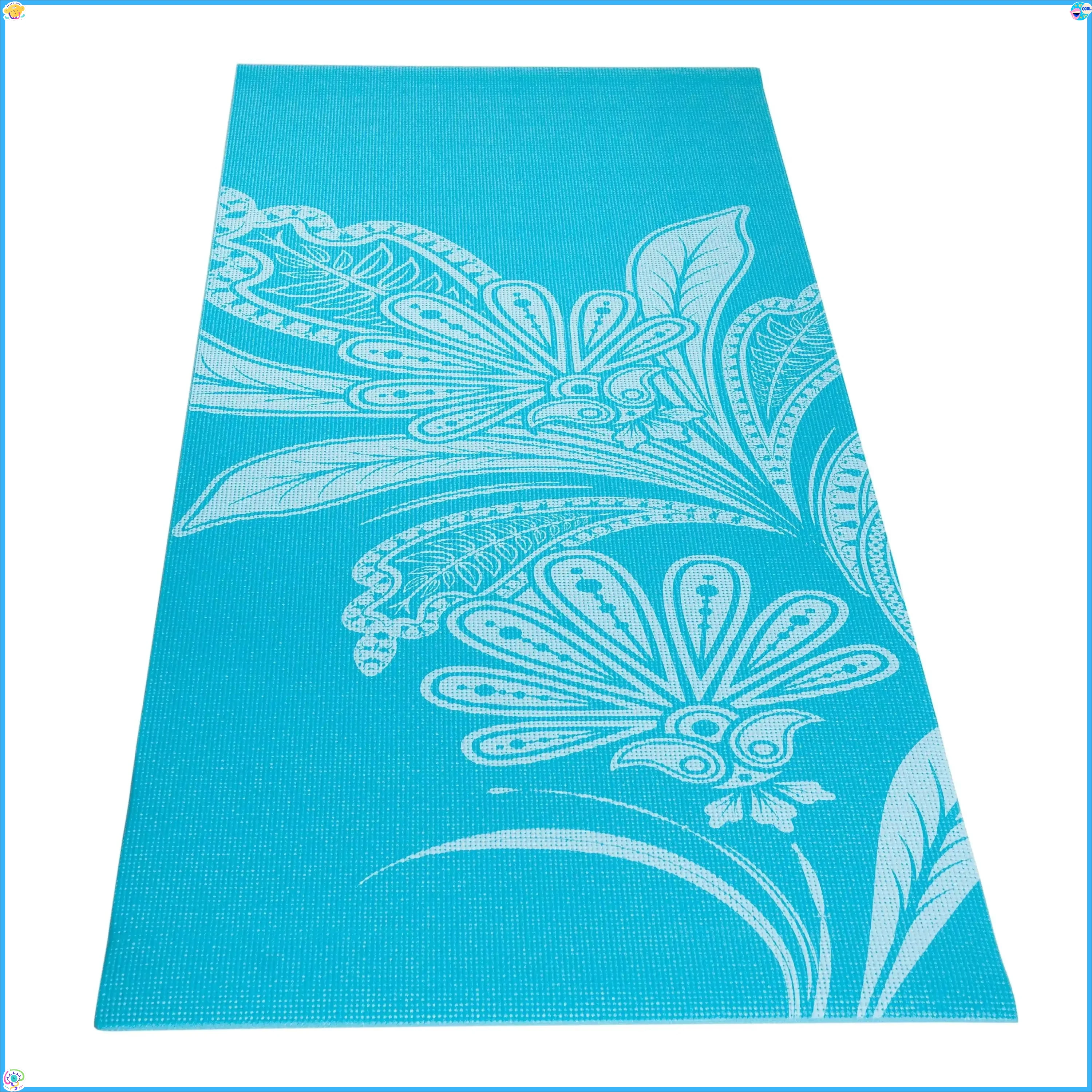 سجادة يوجا زرقاء بسمك 24 × 68 5 مم - سجادة لياقة خفيفة الوزن غير قابلة للانزلاق - رائعة لتمارين اليوجا والتمارين الرياضية المنزلية