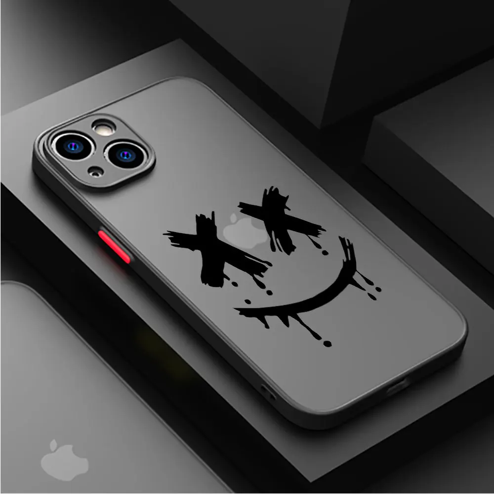 Case for Apple iPhone XS Max 11 Pro SE XR 7 8 Plus 14 Pro 13 Mini 15ProMax 12 15 Plus Clear Smiling Devil Matte Cover Luxury