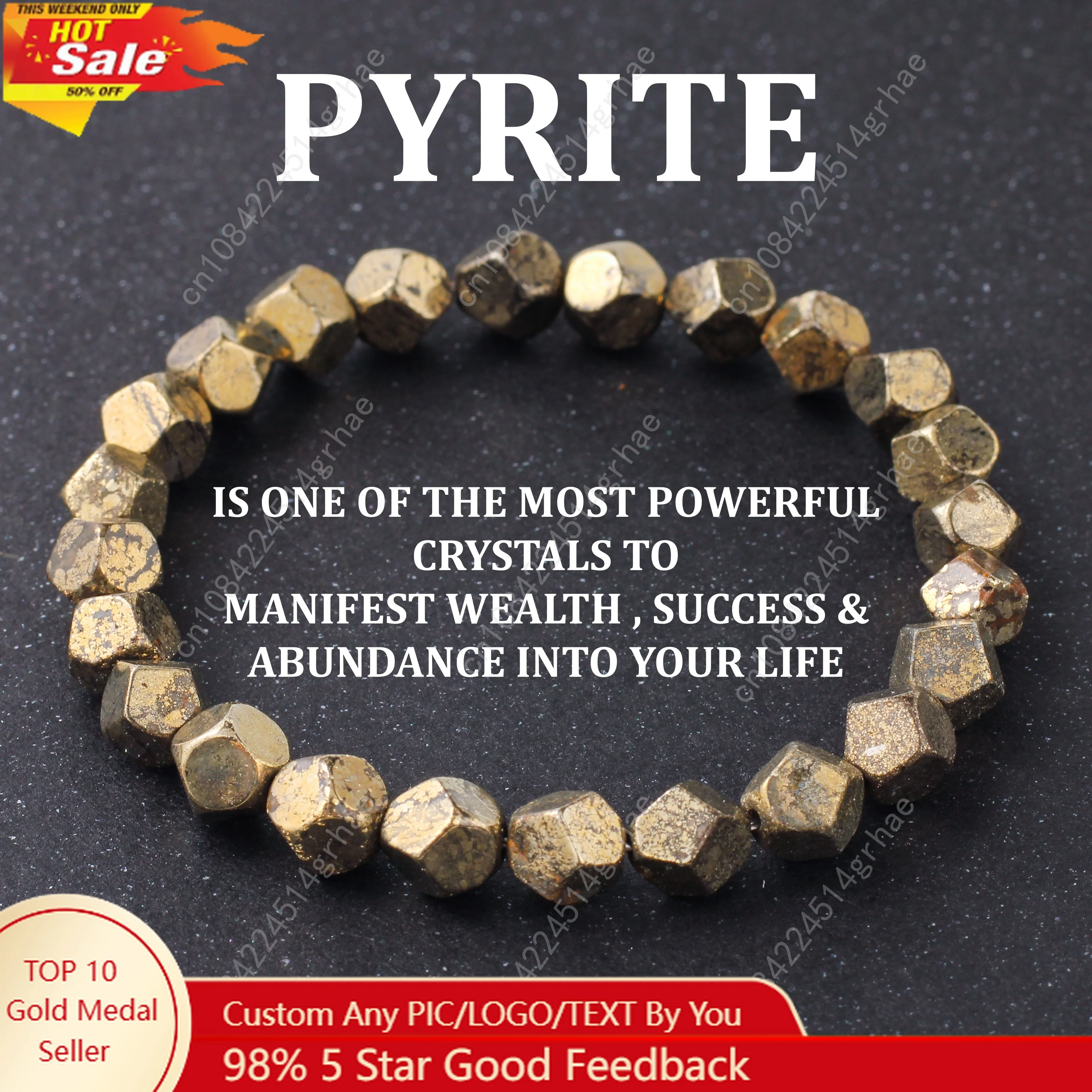 

Pyrite Chalcopyrite Wealth Bracelet Handmade Irregular Cut Natural Stone Bangle Women's Men's Prosperity Guardian Energy Jewelry