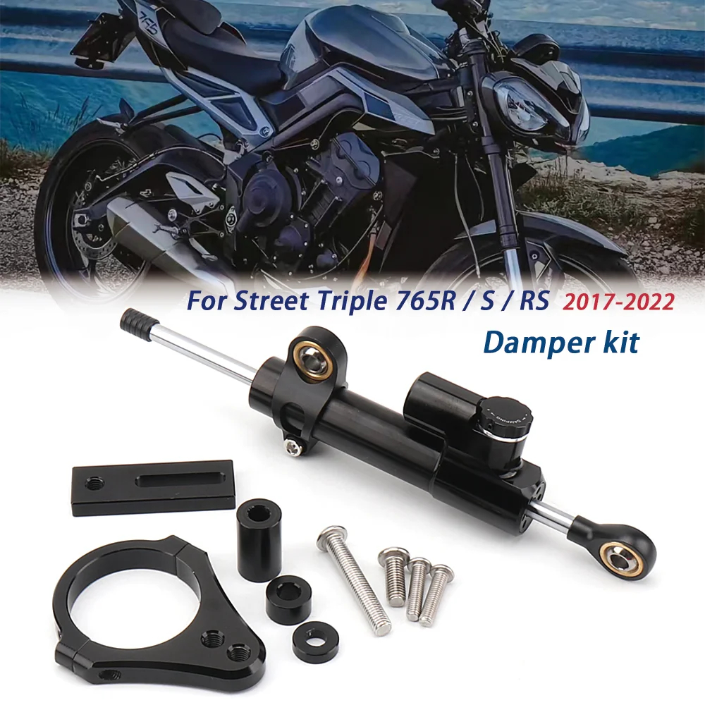 Motorcycle Steering Stabilize Damper Bracket Mount Kit For Street Triple 765RS 765 R S RS Damper steering bracket