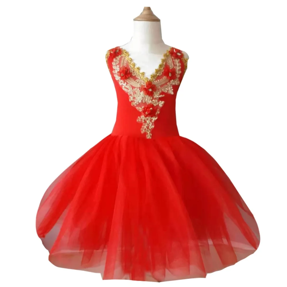 فستان باليه توتو للفتيات ملابس الرقص أزياء المسرح ملابس الأطفال أداء الأميرة الجنية ملابس الأطفال الصيف الأنيق