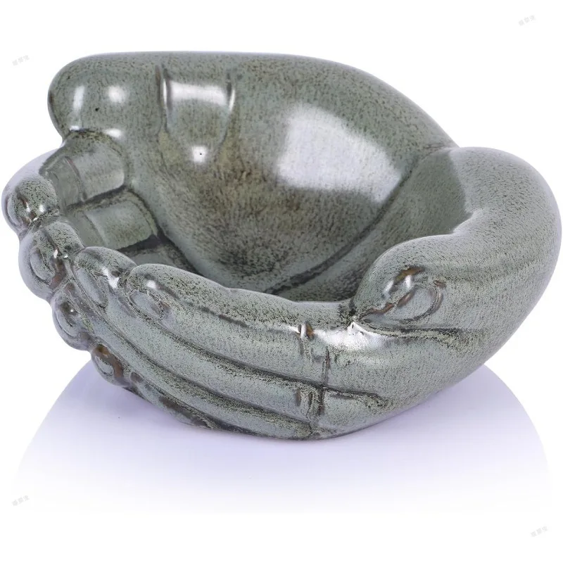 Ceramic Molds Double Hands DIY Crafts Jewelry Storage Candle Holder Home Decoration Decorative Bowls Plates Tray Home Decor Gift