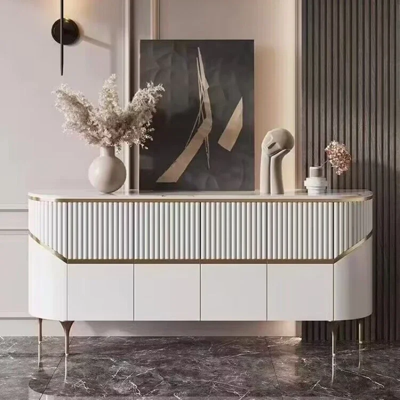 Aparadores de cocina de lujo, placa de roca de alta calidad, diseño de encimera, vitrina de Buffet de estilo italiano, muebles para sala de estar