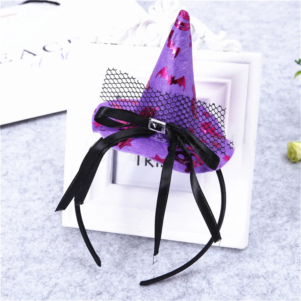 Witch Hat Hairbands Halloween Headwear Decoration For Children Girl Women Pumpkin Ghost Hair Accessories Cosplay Party Gifts