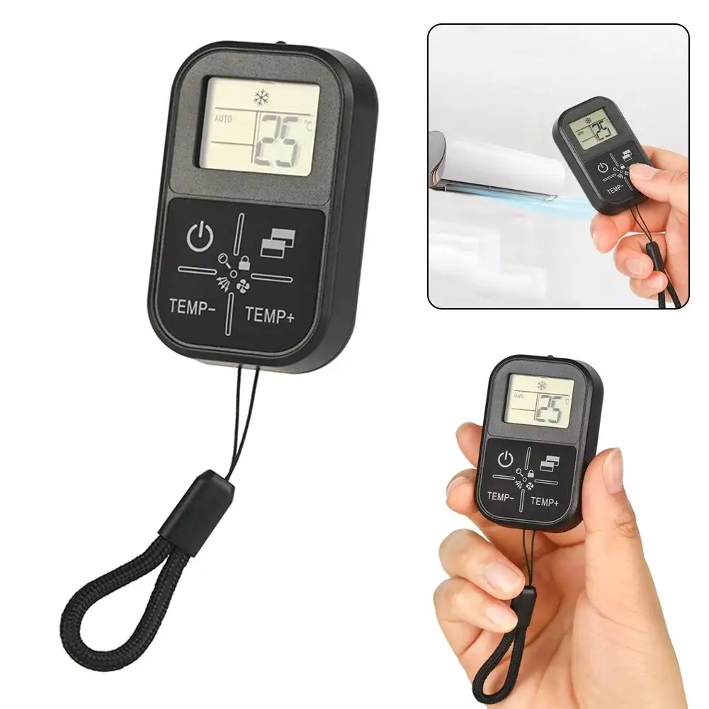 Universal Portable AC Remote Control - Mini Design, LCD Display with Thermometer, Compatible with All Air Conditioner Brands