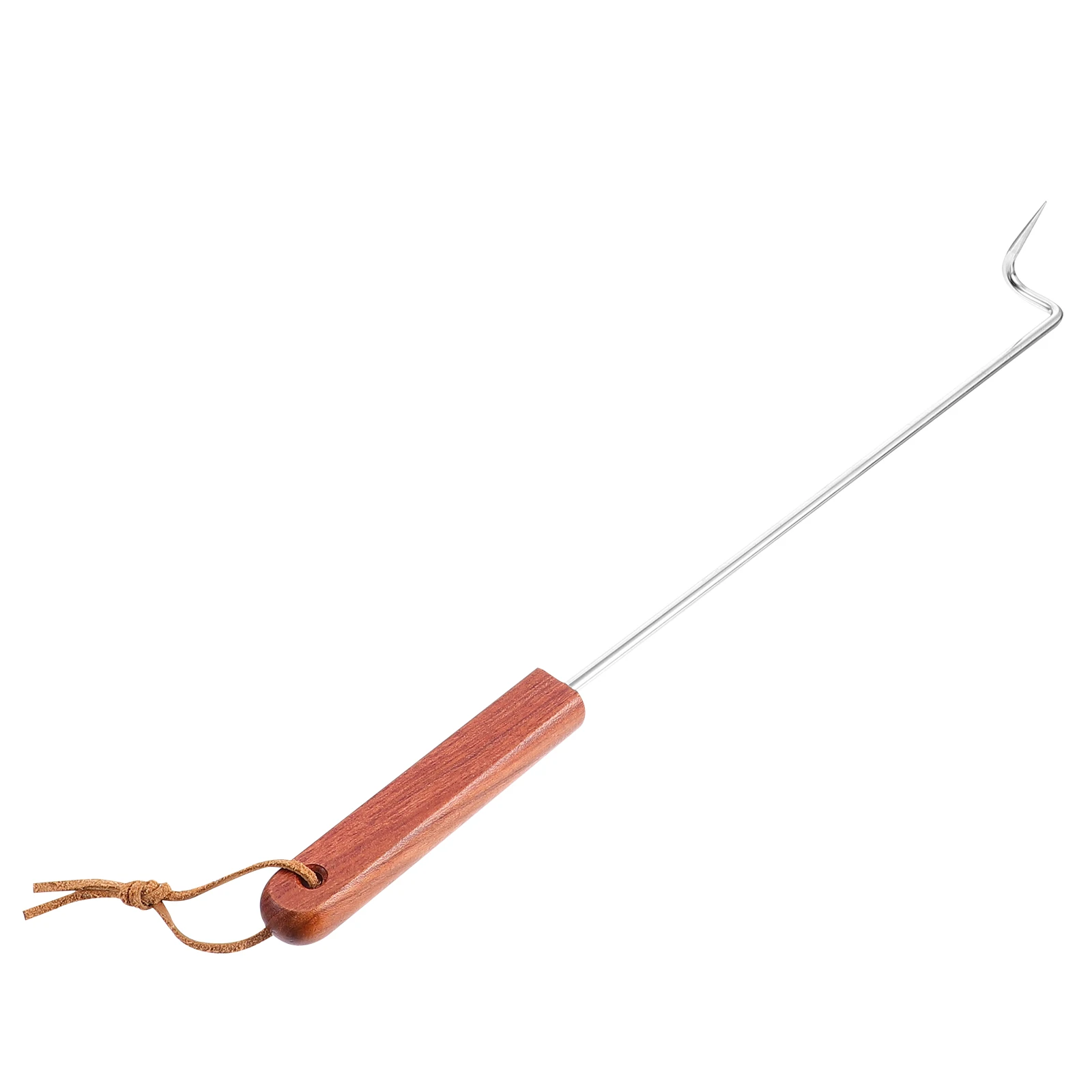 

Meat Fork Lamb Chops BBQ Grill Accessories Stainless Steel Food Flipper Turner Hook Wooden Handle Grilling Utensils Heat