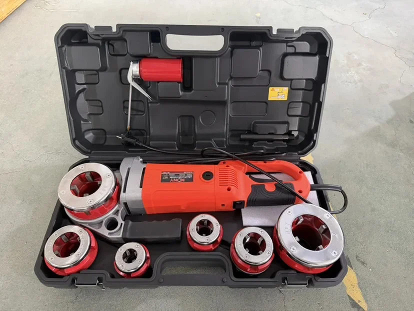Industrial Handheld Electric Pipe Threading Machine 110V-240V Portable Small Stainless Steel Pipe 1/2-2 NPT/BSPT Threads