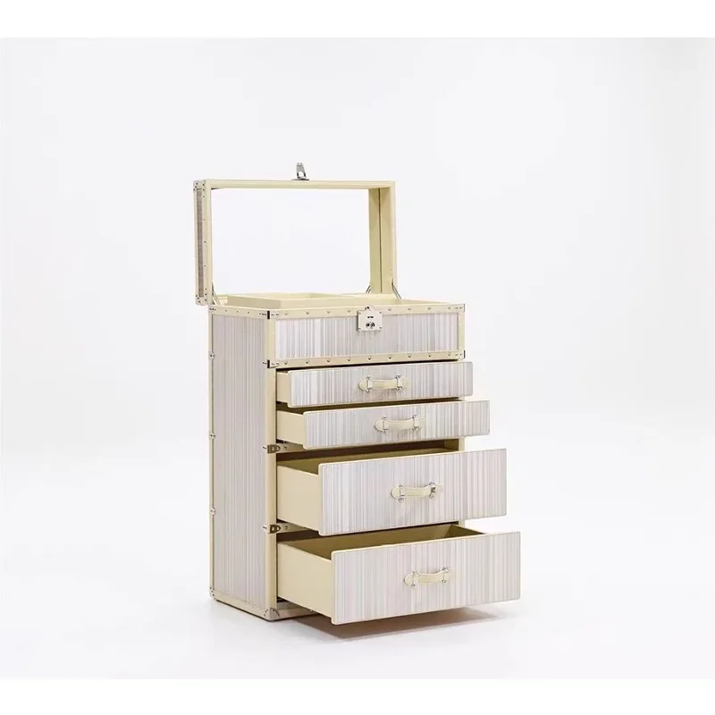 Stainless steel decorative storage, household floor-to-ceiling fingerprint jewelry