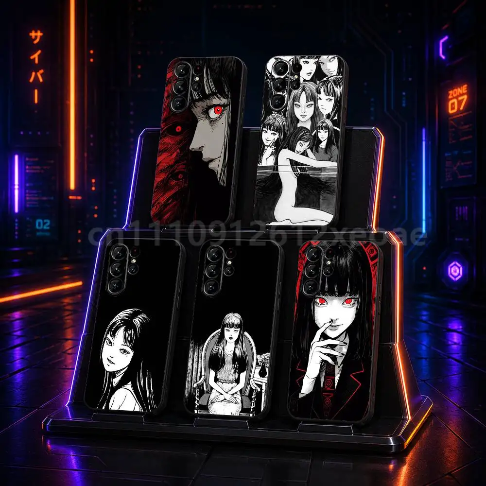 Anime T-Tomie Black TPU Shockproof Case For Samsung Galaxy S21 S23 S25 S20 S22 S24 S26 S30 Plus Ultra
