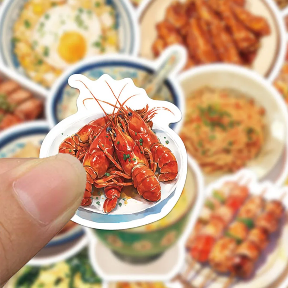 30PCS Creative Chinese Restaurant Series Sticker Pack Decoration Laptop Phone Case DIY Personalized Waterproof Stickers
