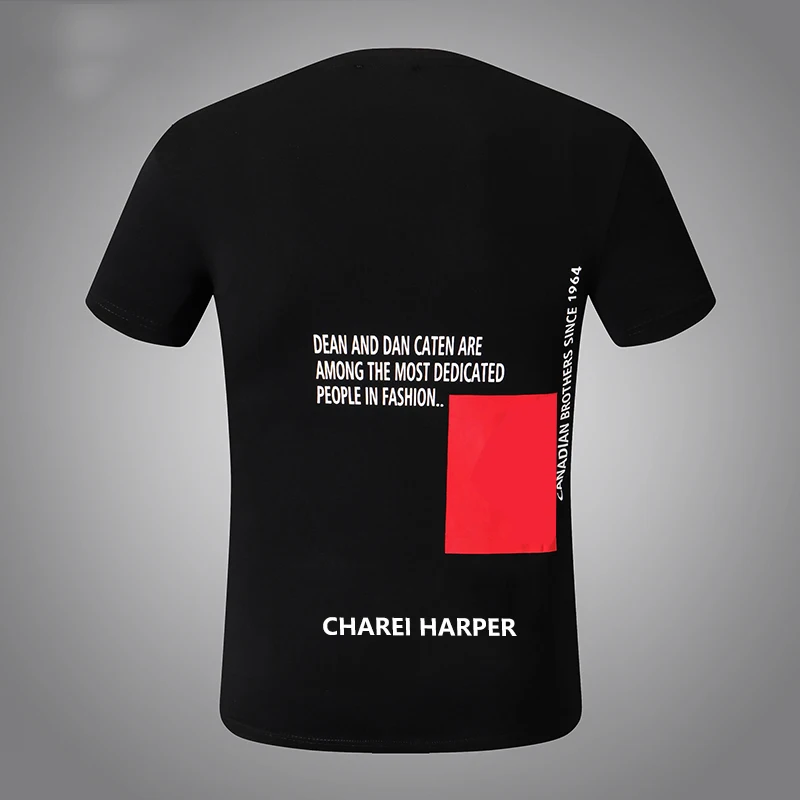 Chareiharper dsq 873 Cotton Men\'s Short Sleeve T-shirt Italian Design Print Summer Cotton Fashion Trend Top Bottom for men gift