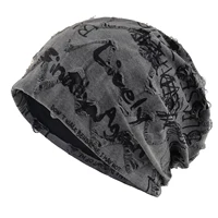 Bonnet avec lettres imprimées pour femmes et hommes, Vintage, Design craquelé en détresse ​ Wasteland Style Printemps Été Chaud Doublé Polaire Hiver 1