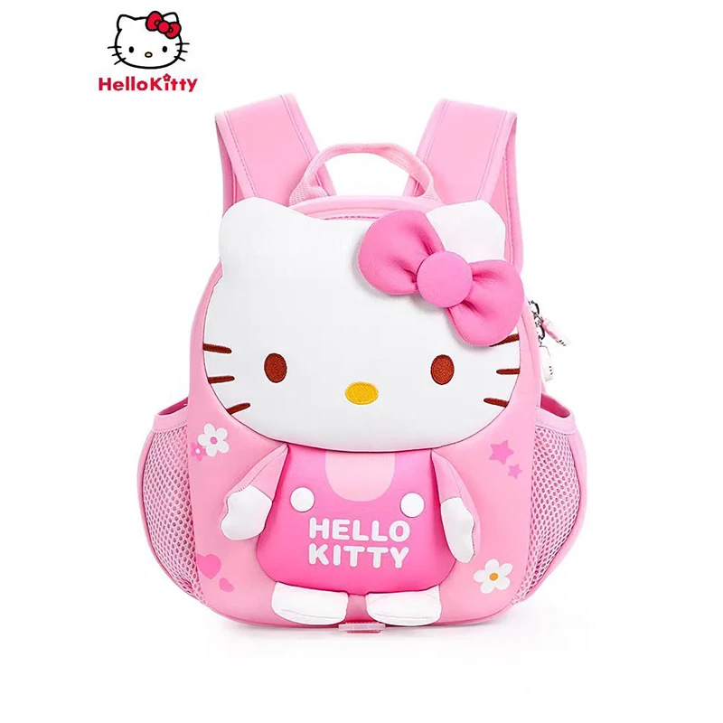 Hello Kitty lindo dibujo animado adecuado para niños de 3 a 5 años cómodo PU gran capacidad mochila ligera regalo