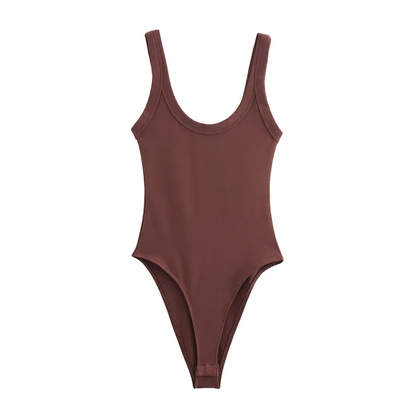 ملابس داخلية نحيفة مضلعة للنساء، رقبة دائرية، أشرطة، أزرار كبس، بدلات لعب نسائية، أزياء مثيرة #5