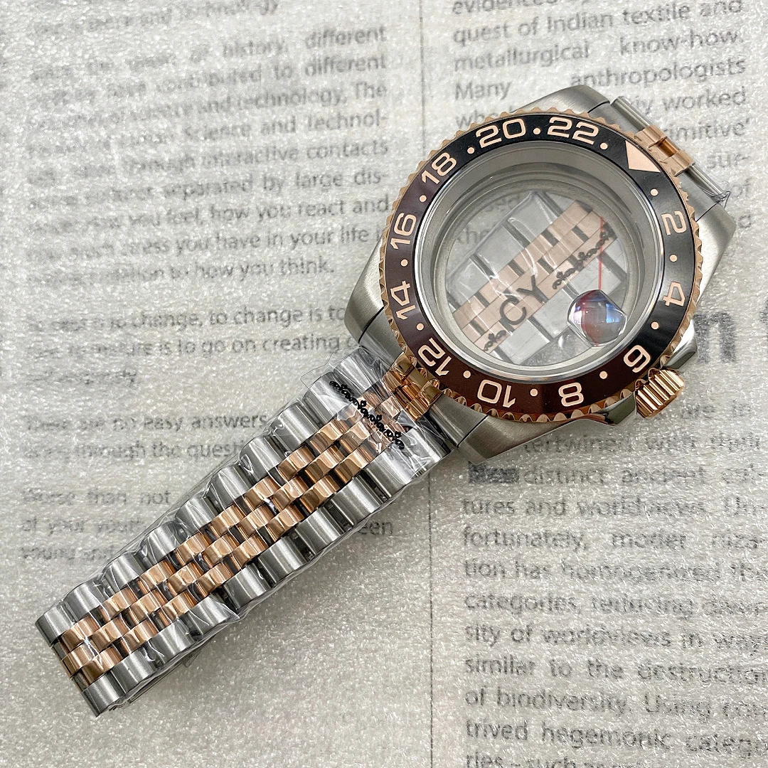 

40Mm Inter-Rose Case Strap + Ring Sapphire Glass Fitting NH34/NH35 Movement Fine Adjustable Buckle