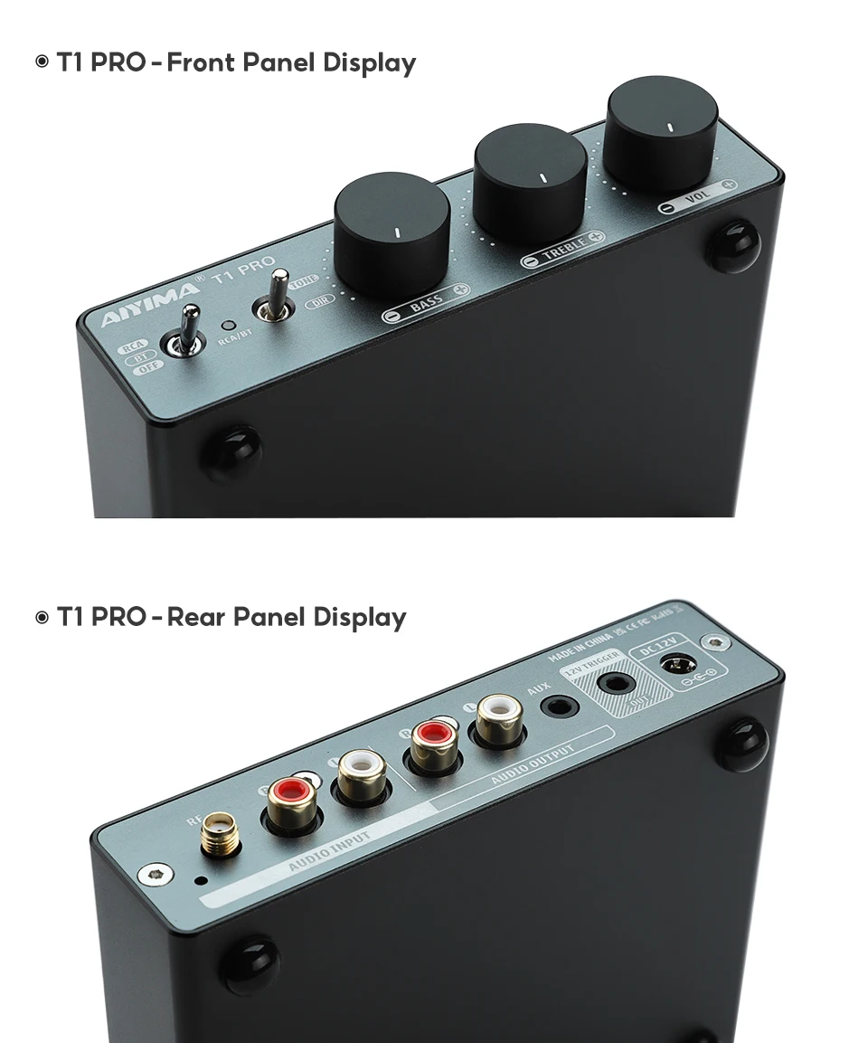 AIYIMA T1 PRO Vakuumröhrenvorverstärker Verstärker Home Audio RCA Bluetooth Eingang Bass Höhensteuerung HiFi Stereo AUX 12V Auslöser – Detail 8