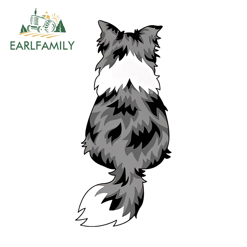 

EARLFAMILY Backed Border Collie Car Stickers Vinyl Material Cartoon Dogs Decal Air Conditioner Repair Decals Scratch-proof