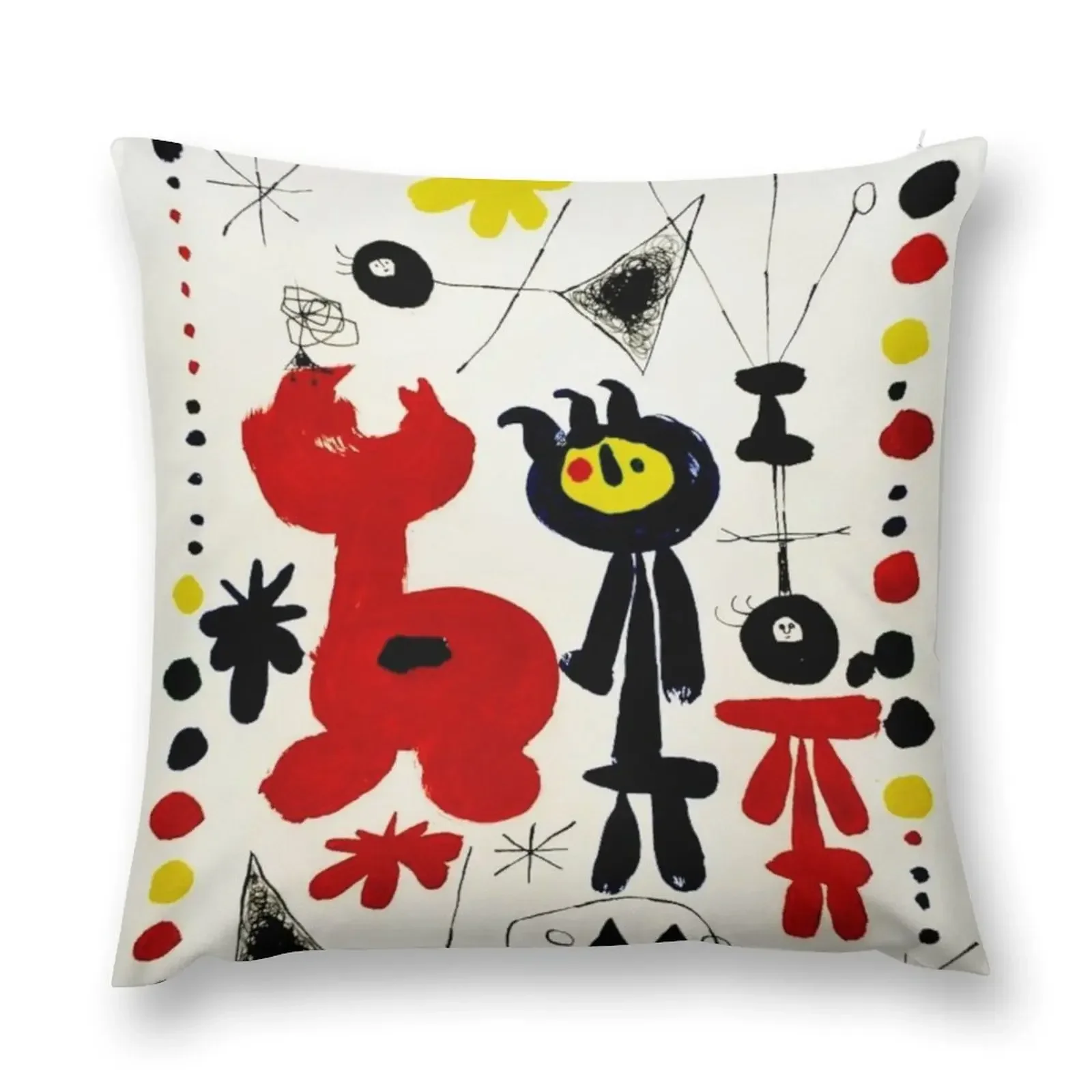 Joan Miró Abstract Surrealism Personnage et Oiseau Throw Pillow Decorative pillowcase Custom Cushion Photo pillow