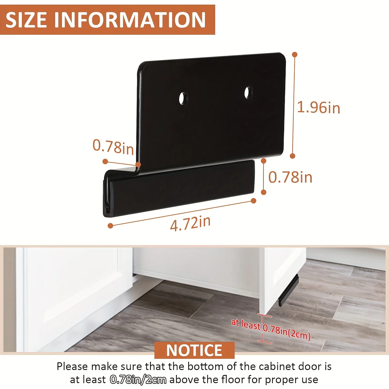 1Pc Hands‑Free Foot Cabinet Door Pull Black Painted Carbon Steel Non‑Contact Drawer Opener Kitchen Cupboard Gate Pull