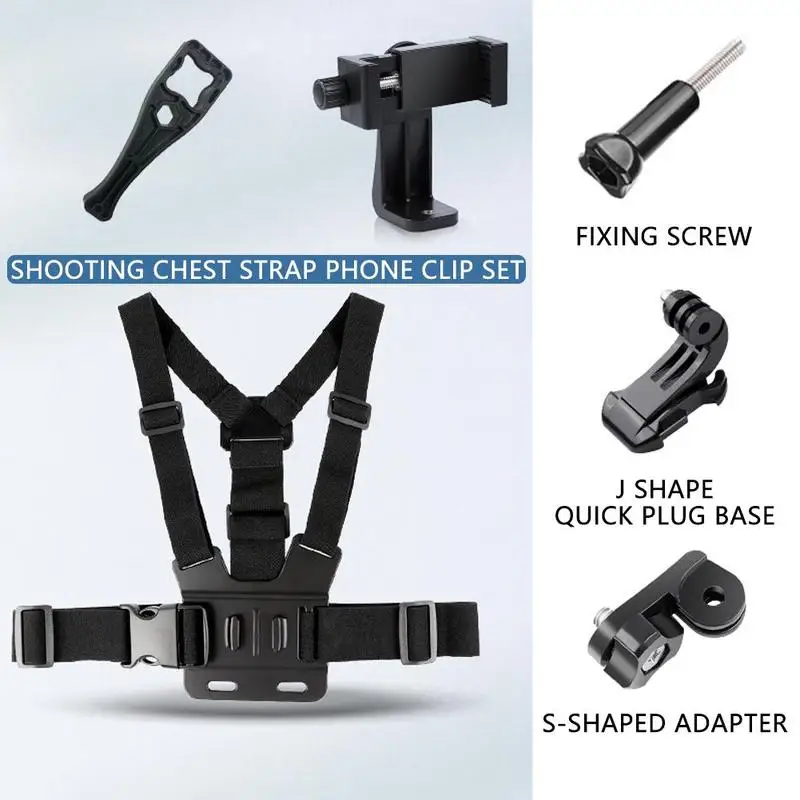 Camera Strap Phone Chest Mount Harness Strap Holder Adjustable For GoPro Hero For Insta360 For Xiaomi Straps Phone Clip Mount