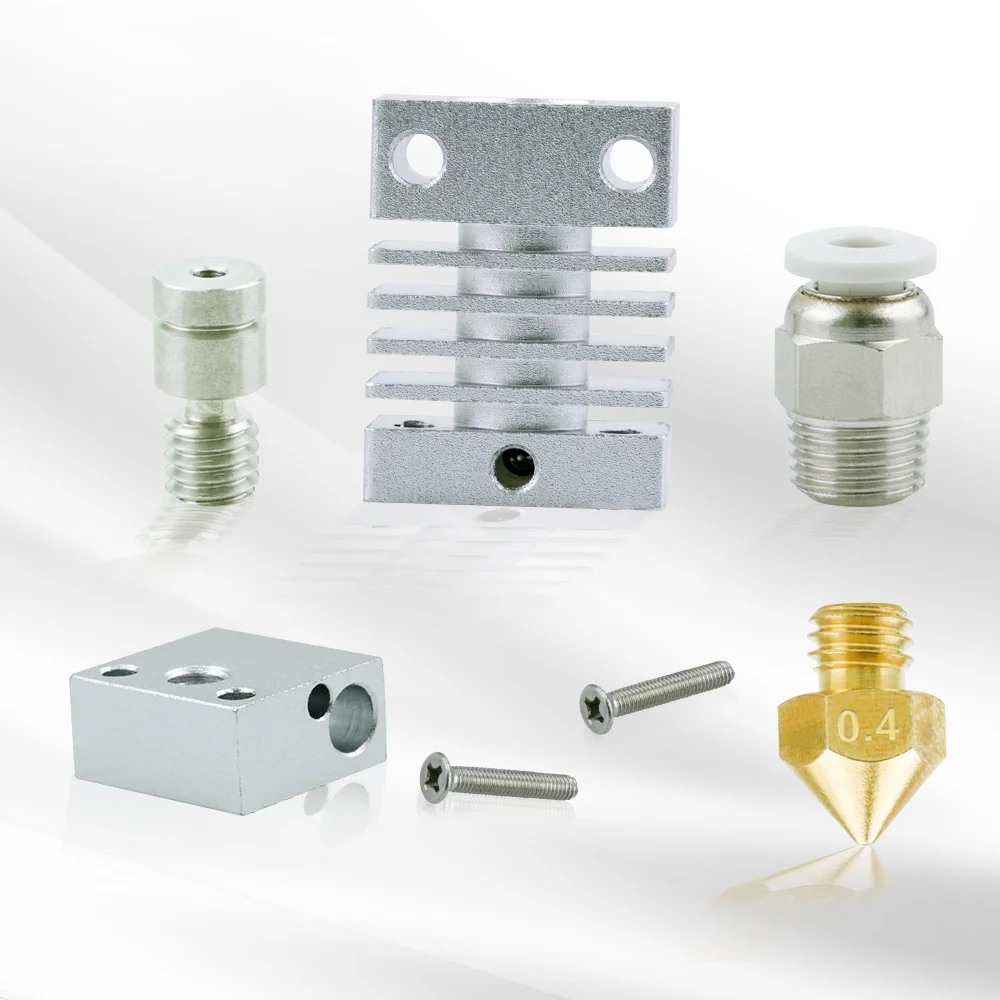 Untuk Creality Ender 3 CR-10 CR-10S Peningkatan Hotend Pengganti MK8 Kit Pendingin Ekstruder Logam Penuh Bagian Printer 3D Nosel 0.4Mm