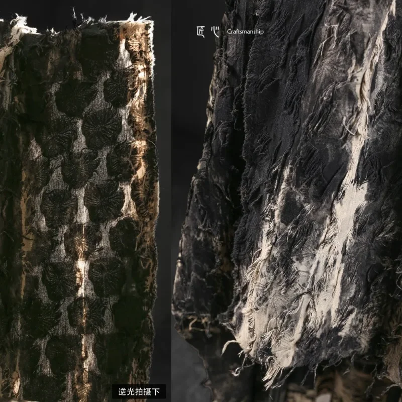 

Tie Dye Dark Flower Tassel Cotton Linen Fabric Retro DIY Clothing Designer Apparel Sewing Fabric Wholesale Cloth Meters