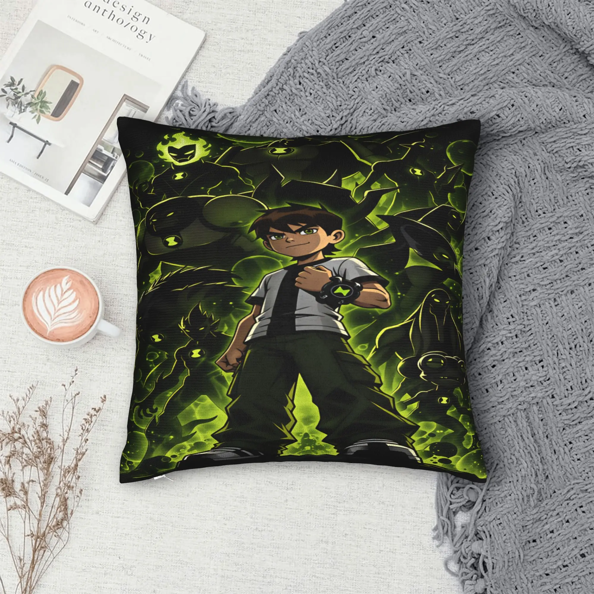 Ben 10 Cartoon Pillow Case  Soft Pillow Cover For Sofa Home Decor Vintage Pillowcases