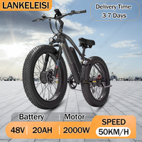 LANKELEISI MG740 Electric Bike 2000W Dual Motor 48V20Ah Battery Hydraulic Disc Brake E-Bike 26*4-inch Fat Tires Electric Bicycle