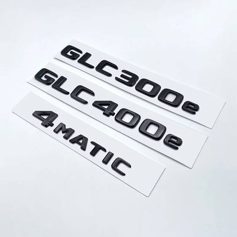 3D Chrome Black Letters GLC300de GLC300e GLC350e  GLC400e 4Matic Emblem for Mercedes Benz GLC X253 Car Trunk Logo Sticker