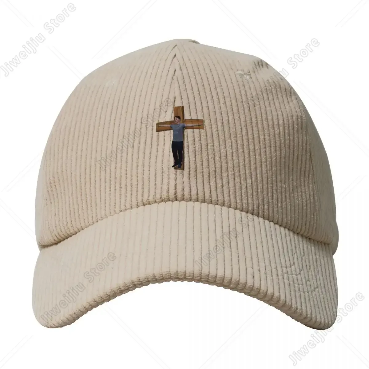 jerma on the cross Corduroy Baseball Cap Rave Trucker Cap Hat Beach Custom Cap Boy Women's