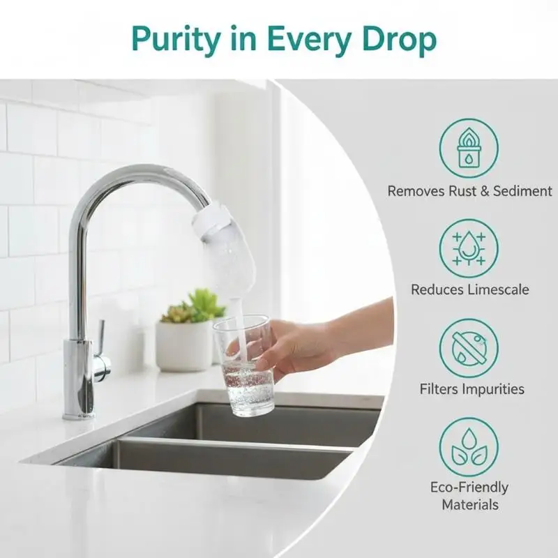 Faucet Filter Cotton Anti-Splash Tap Water Filter 50/100Pcs with T-Strap Removes Sand for Household Daily Tap Use