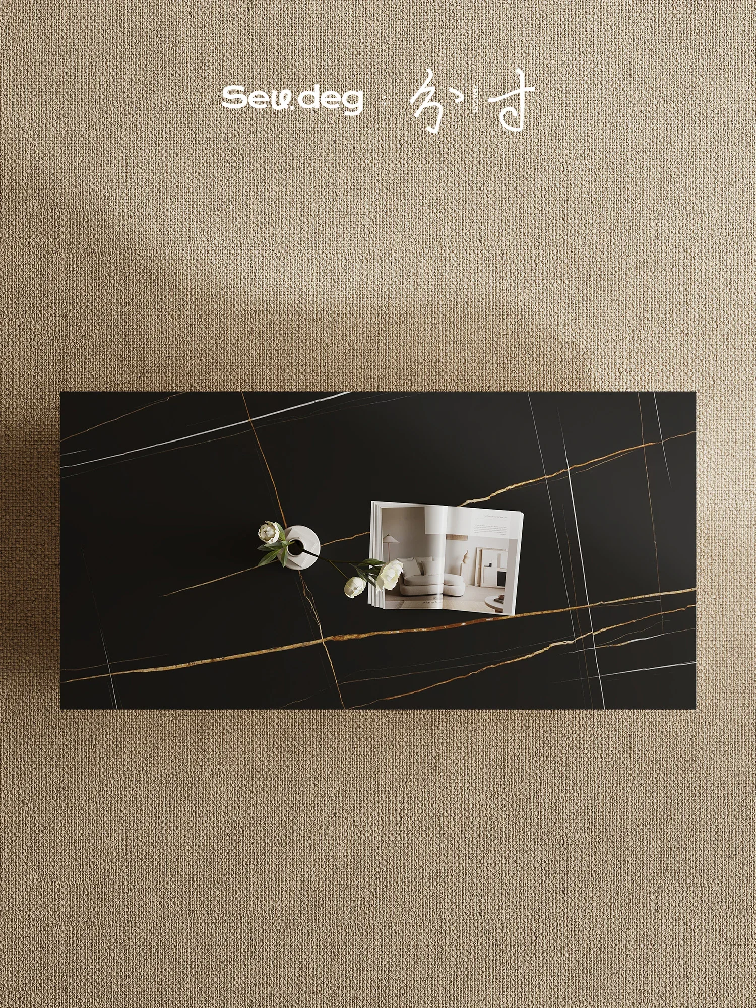 Light Luxury Modern Small Apartment Quiet Style Square Stone Plate Tea Table