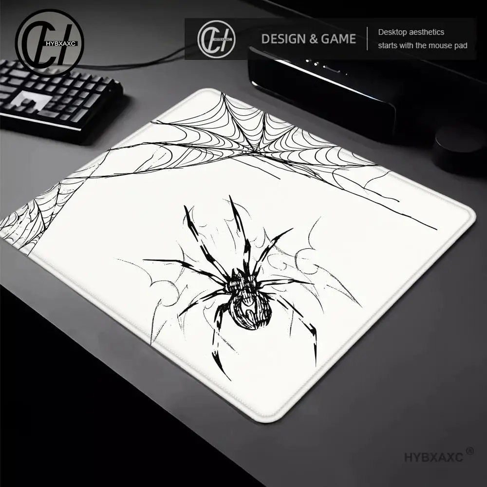 Spider Web Mouse Pad Black Square Rubber Anti-slip Mousepads HD Computer Office Game Table Mats Small Decor Desk Pads 450*400