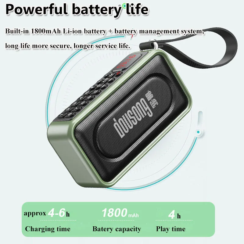 Mini haut-parleur Bluetooth Portable, appel mains libres sans fil, caisson de basses extérieur, enregistreur Bluetooth USB, double lecteur de musique TF, minuterie de sommeil